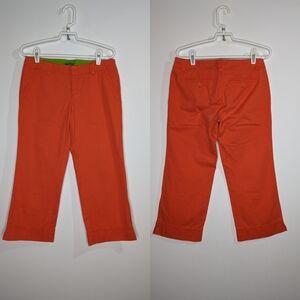 Lilly Pulitzer white tag orange Bailey Skinny Palm Beach Fit Capri pant 4